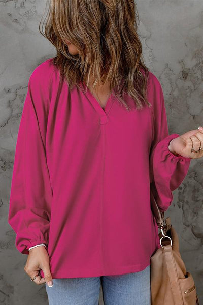 Dolman Sleeve V Neck Top