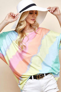 Diagonal Tie Dye Top