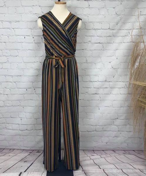 Retro Striped Jumpsuit