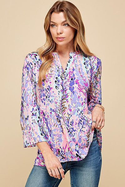 Floral Gabby Top 3/4 Slleve