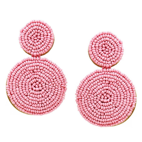 Seed Bead Double Disc Earrings