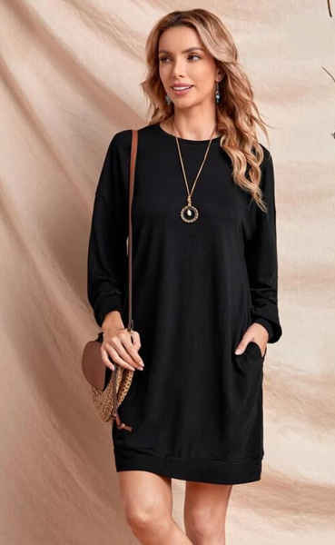 Dropped Shoulder Sweatshirt Dress