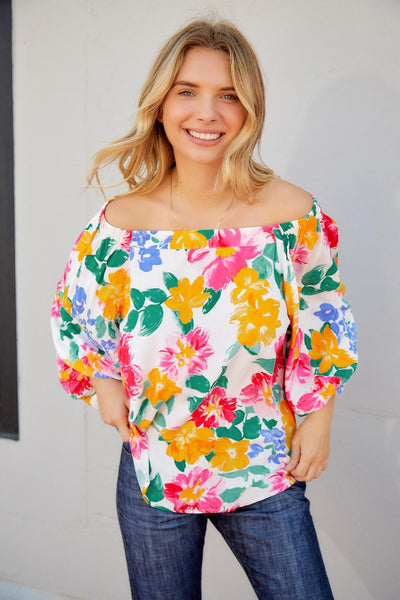 Watercolor Off Shoulder Top