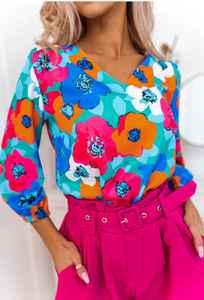 Multicolor Floral Print Top