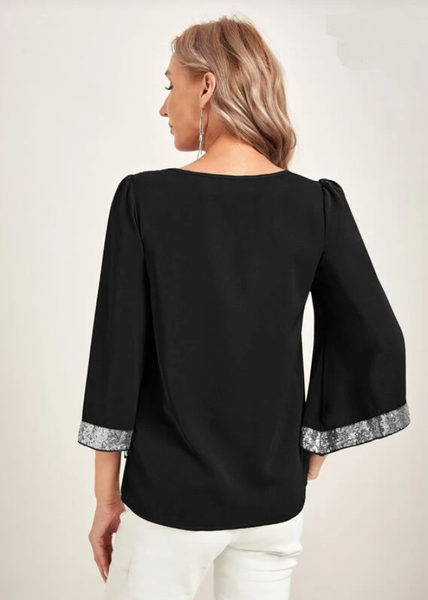 Sequin Sleeve Top