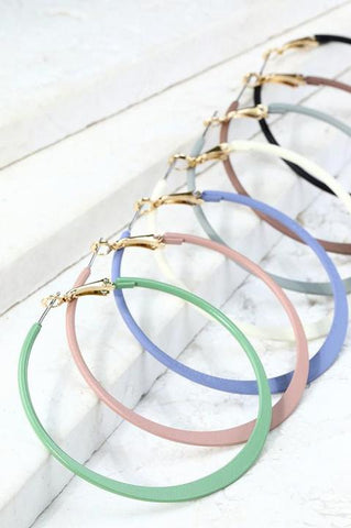 Rubber Coated Hoop Earrings