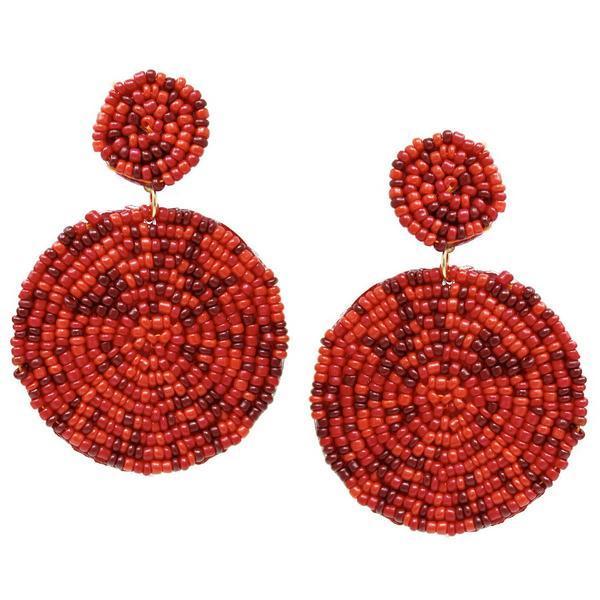 Seed Bead Double Disc Earrings