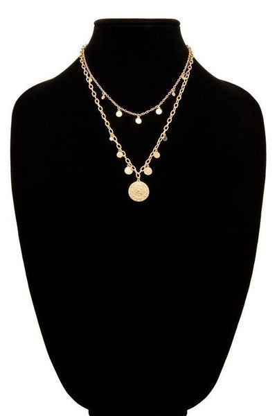 Coin Pendant and layered Necklace