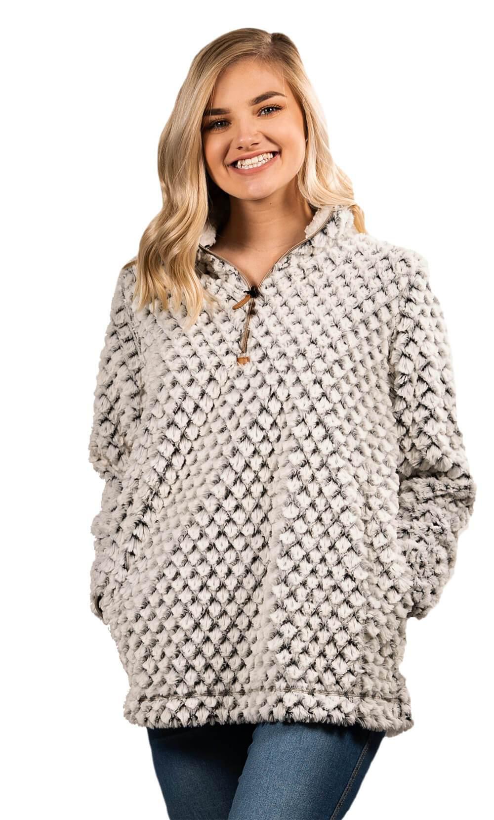 Simply southern fuzzy pullover sale