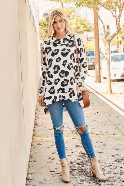 Leopard Cowl Neck Tunic