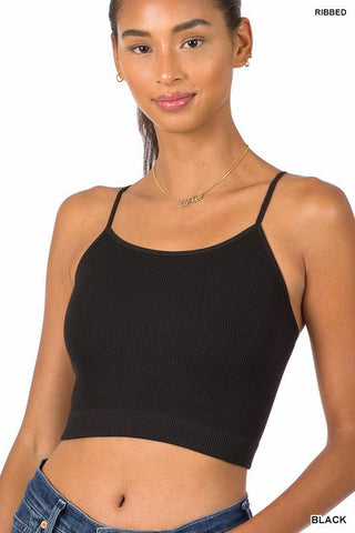 Ribbed seamless cropped cami