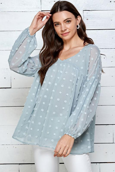 Pom Pom Chiffon Top