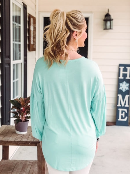 Puff Long Sleeve Solid Top