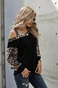 One Shoulder Leopard Top