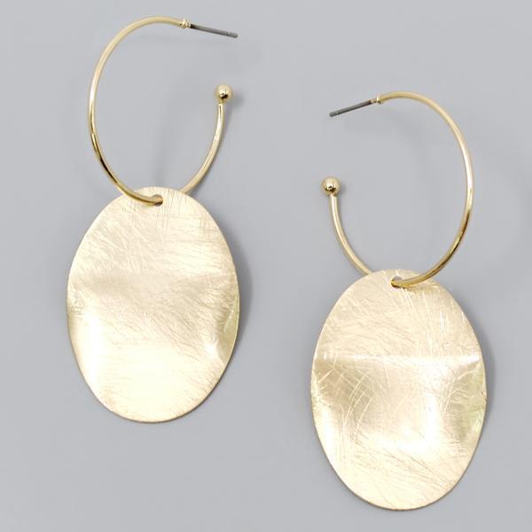 Textured Metal Disc Charm Earrings