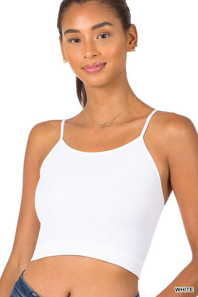 Ribbed seamless cropped cami