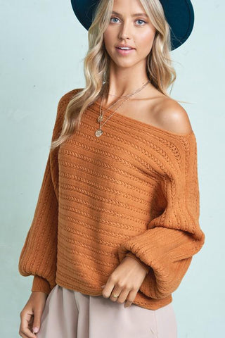 Boat Neck Crop Sweater