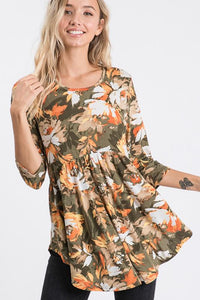 Floral Print Baby Doll Top