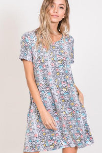 Multi Print Animal Dress with Side Pockets