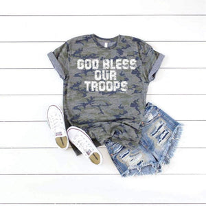 Camo Bless Our Troops Tee
