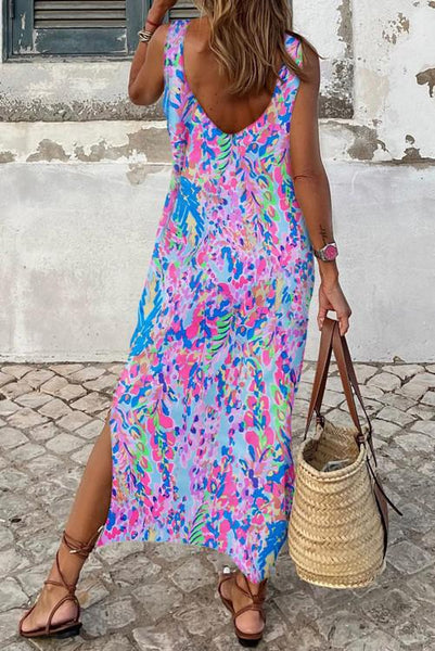 Purple Abstract Maxi Dress