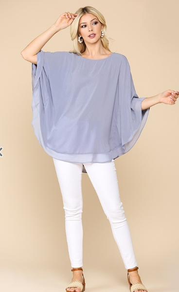 Sheer Flowing Cape Top