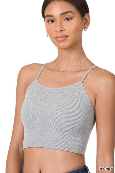 Ribbed seamless cropped cami