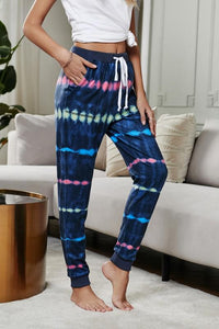 Blue Tie Dye Drawstring Joggers