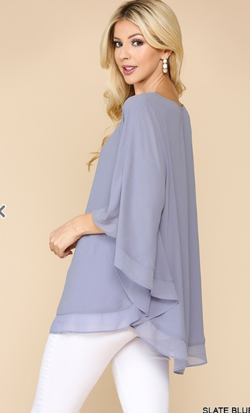 Sheer Flowing Cape Top