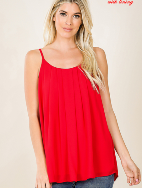 Pleated Spaghetti Cami