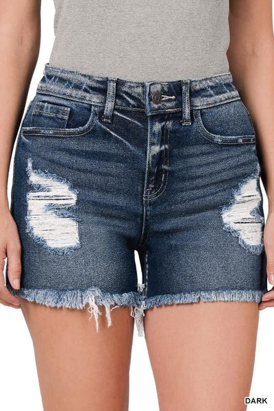 Distressed Denim Shorts