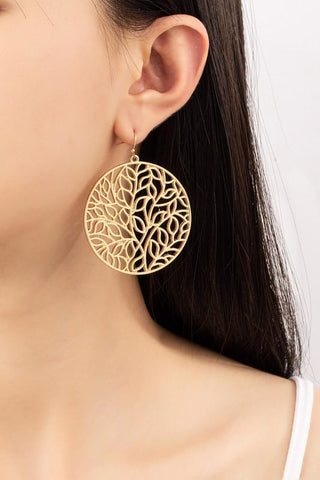 Filigree Disk Drop Earrings