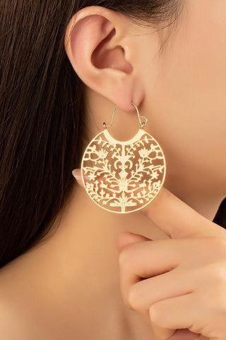 Tree and Flower Filigree Earrings