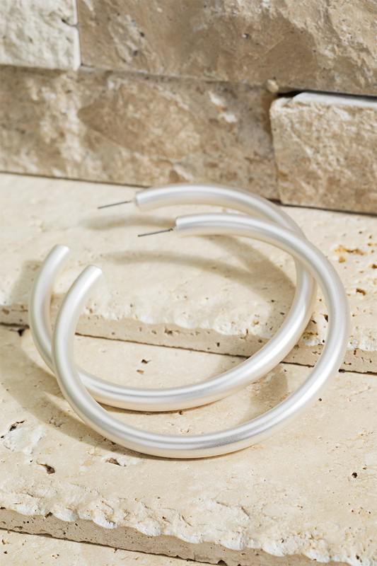 Metal Tube Hoop Earrings