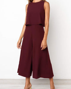 Sleeveless Wide Leg Jumpsuit