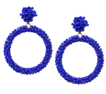 Seed Bead Wrapped Hoop Earrings