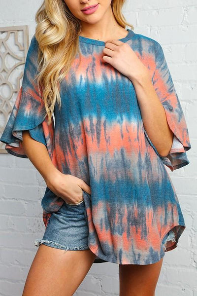 Tie Dye, Boat Neck Top