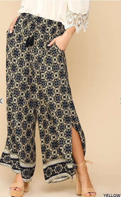 Palazzo Pants with Side Slits