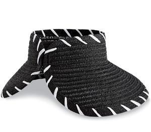 Straw Visor with Velcro  Closure