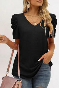 Black Puff Sleeve Top