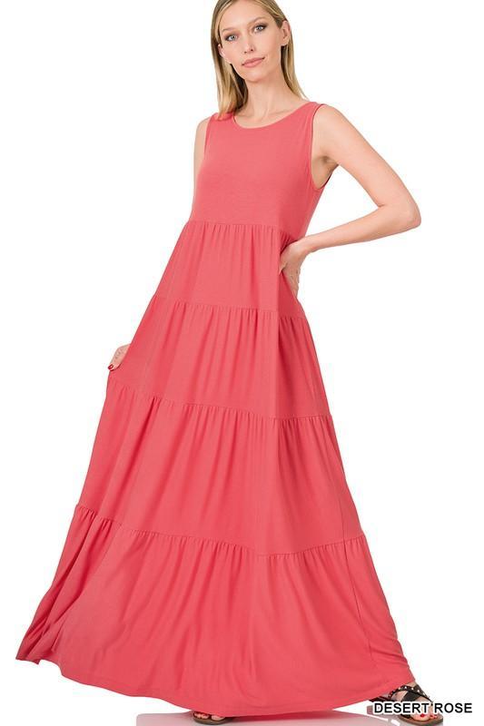 Sleeveless Tiered Maxi Dress