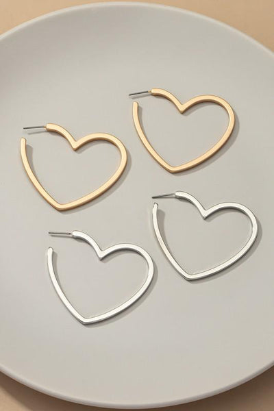 Open Heart Hoop earrings