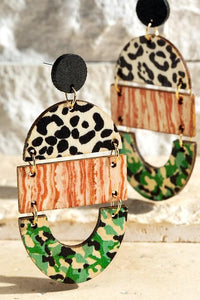 Wood Mix Print Earrings