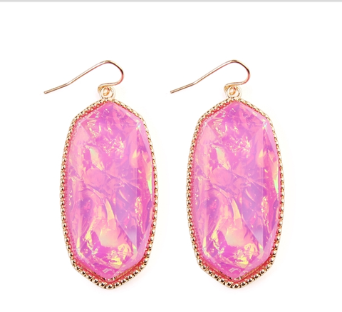 Gem Cut Drop Earrings