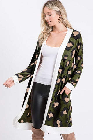 Leopard Print Open Cardigan