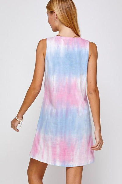 Tie Dye V Neck Dress