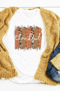 Thankful Leopard Thanksgiving Tee