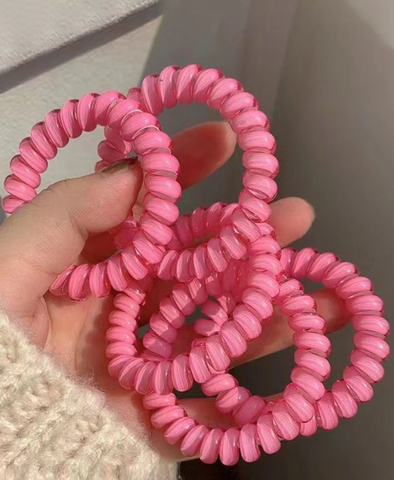 Rosy Spiral Ponytail Holder