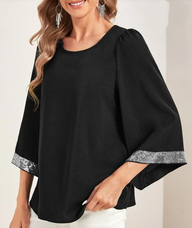 Sequin Sleeve Top