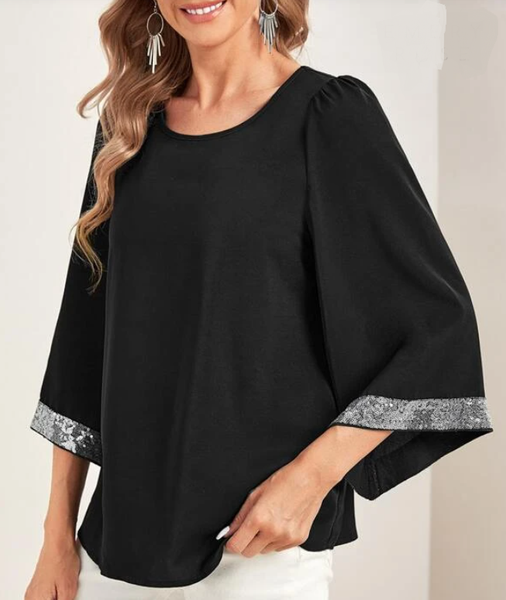 Sequin Sleeve Top